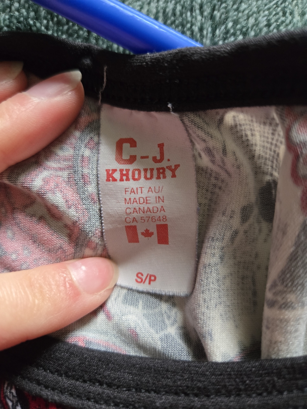 C-J. Khoury Red & Grey Paisley Slip Midi Dress — Size S 🌺🇨🇦 - Picture 3 of 3